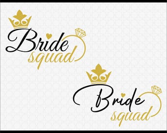 Bride Squad SVG: Bachelorette Party Diamond Ring Design (Digital Download)