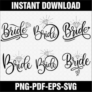 Bride Diamond Ring Sublimation File, Bride Svg Png Pdf Eps Digital Download, Bachelorette Party Wedding Ring Design, Best Bridesmaid Png Svg