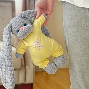 Handmade Crochet Bunny Plush – Soft Stuffed Rabbit Toy – Gift for Kids