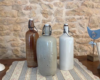 Vintage French Salt glazed stoneware bottle