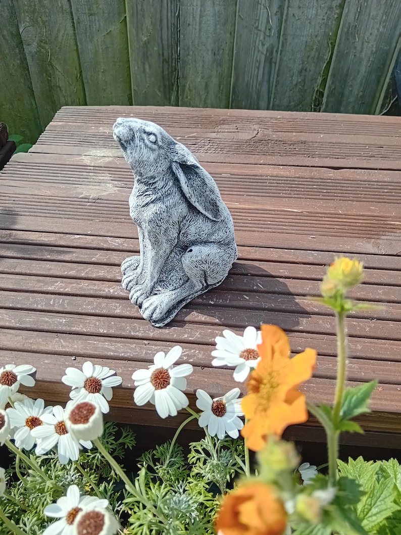 Moon Gazing Hare Garden Ornament - Etsy UK