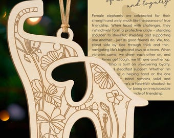 Elephant Ornament for Women 2026, Friendship Gift for Best Friend Sister Coworker, Elephant Christmas Tree Decor, BFF Keepsake Ornament
