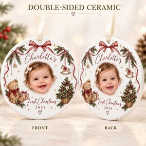 Baby First Christmas Ornament 2026, Custom Baby Photo Ornament, Personalized Newborn Gift, My First Christmas Keepsake