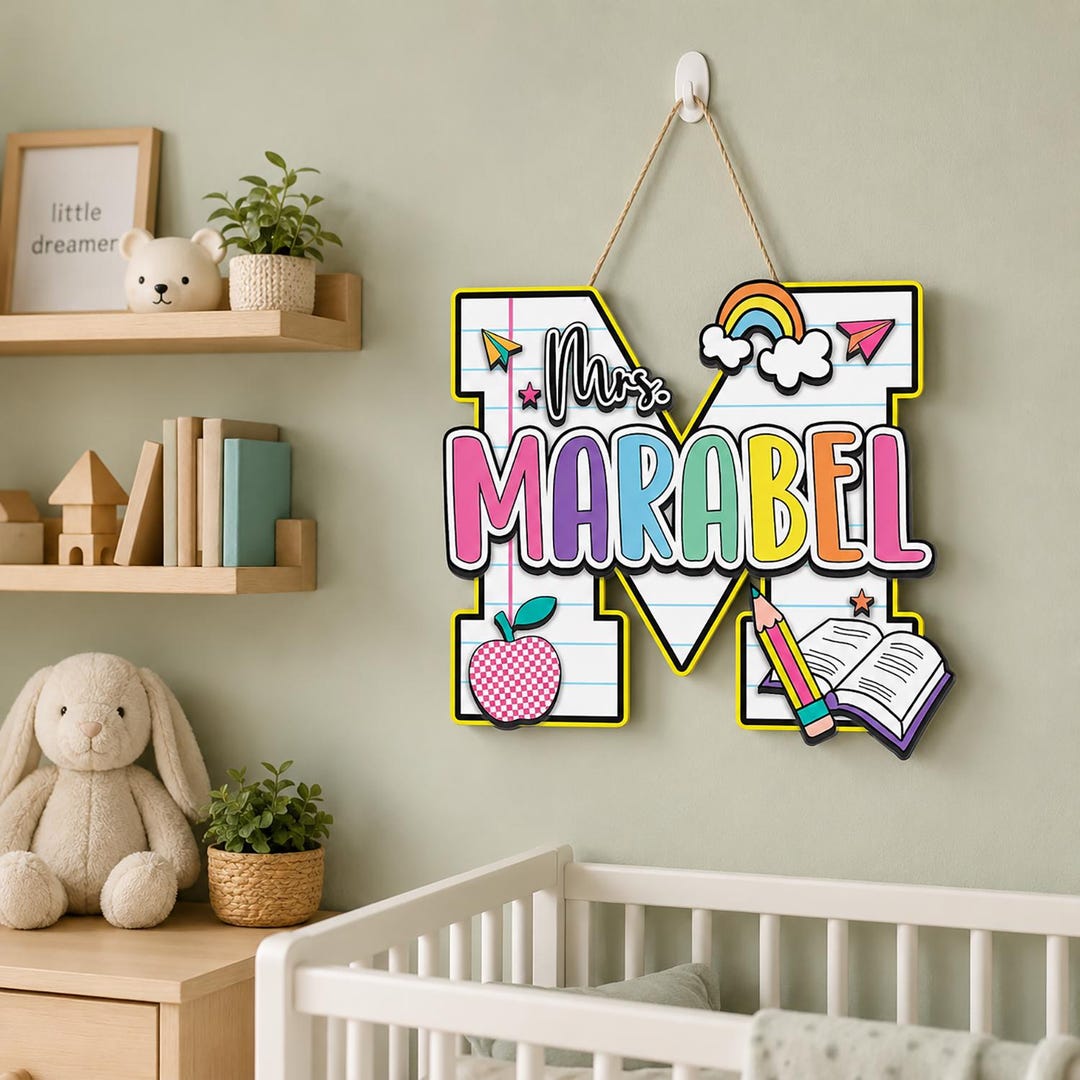 Personalized Classroom 3D Wood Art, 2 Layer Art Piece Door Sign for ...