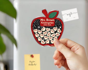 Personalized Teacher Apple Magnet, Custom Student Names Acrylic Keepsake, Teacher Appreciation Gift, Classroom Decor