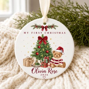 Baby First Christmas Ornament 2026, My First Christmas Gift, Teddy Bear My First Christmas Keepsake