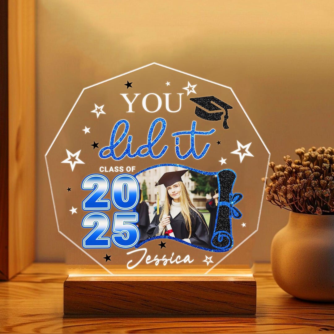 Graduation Led Version Personalized Graduation Photo LED Lamp: Class of 2025 Keepsake - Etsy
