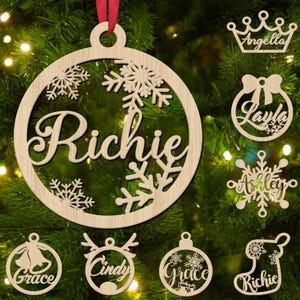 Personalized Wooden Christmas Ornaments 2025, Custom Wood Name Ornament for, Customized Hanging Ornament Decoration 2025, Gift for Xmas Tree