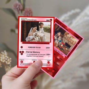 Custom Anniversary Acrylic Poke Card – Personalized Romantic Gift with Photo, Names & Date – 1st Wedding Keepsake for Couples