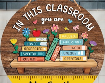 Personalized Teacher Classroom Door Sign: Back to School Decor