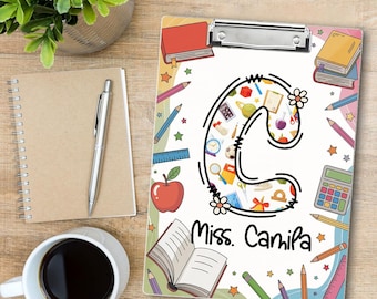 Personalized Teacher Clipboard: Custom Name, Acrylic, School Gift