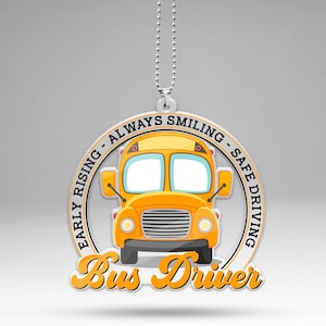 School Bus Car Hanging Ornaments, Bus Driver Ornament, Bus Driver Appreciation Gift, Thank You Gift for Bus Driver,Gift for Driver Men Women