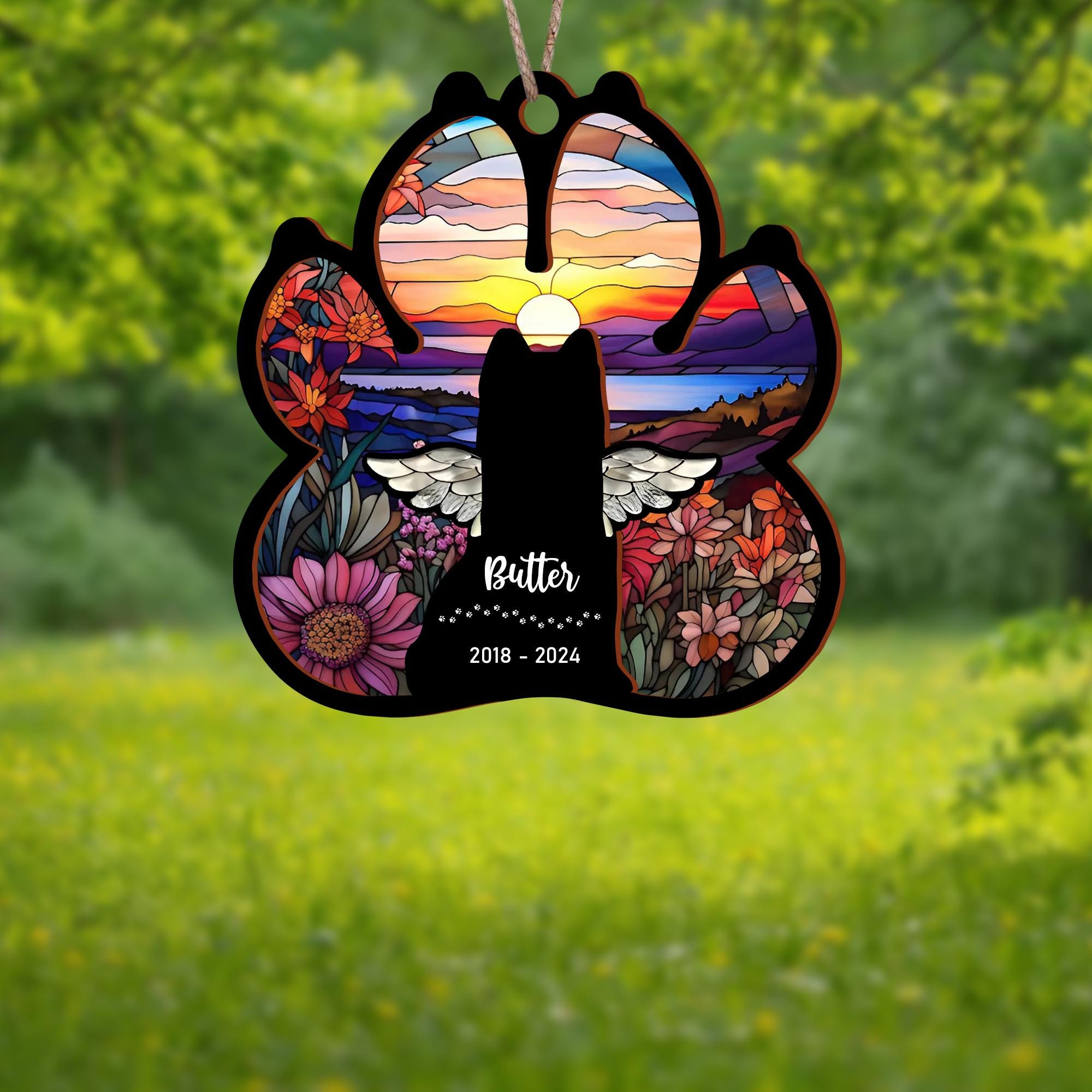 Pet Memorial Ornament – Custom Paw Print Keepsake, Personalized Pet ...