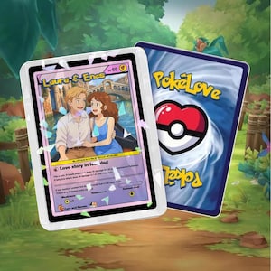 Custom Couple Poke Acrylic Card,Personalized Anniversary Trading Card,Anime Couple Poke Art Card,Love Art Card,Wedding Gift,Anniversary Gift