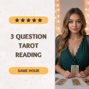 3 Question Tarot Reading, Love Tarot Reading, Career Reading, Future Tarot Reading, Spiritual Guidance, Clairvoyant Reading, Same Hour