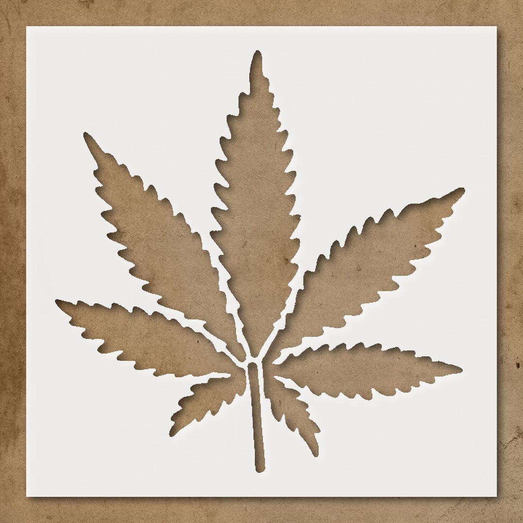 Marijuana Leaf Stencil for Nature Art Unique Gift for Garden