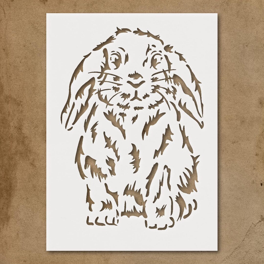 Stylized Rabbit Stencil Wall Art Unique Creative Decor Fun Gift for Art ...