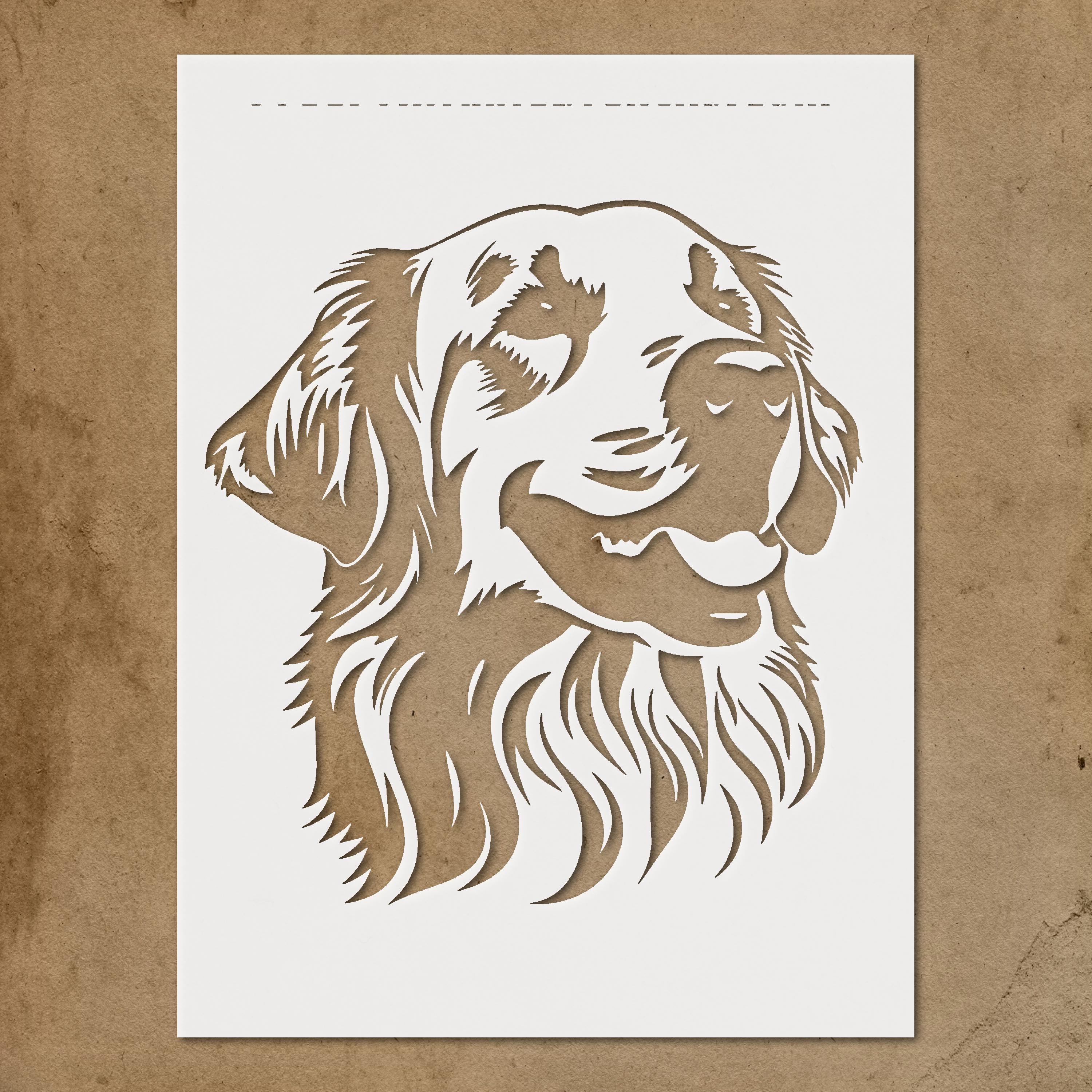 Golden Retriever Stencil Template Reusable - Pet Decor, DIY Crafts ...