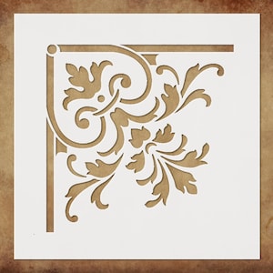 Set Of 6 Stencil Templates, Set 6 Corner Frame Stencils, Victorian Corner Stencil, Victorian Border Stencil, Border Stencil For Furniture (X1(7.62cm/3inches