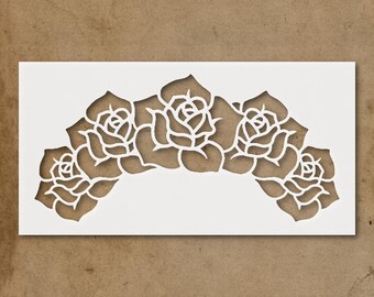Floral Rose Arch Stencil Design for Home Decor and Craft Projects