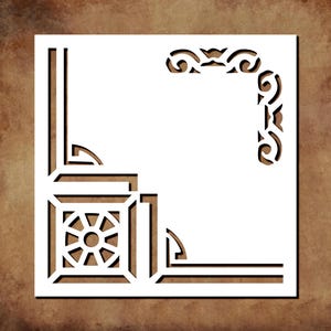 Corners Design Pattern Stencil for Painting Reusable Plastic for Borders Scrapbooking  Home Decor