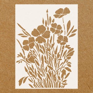 Reusable Wildflower Bouquet Stencil for Wall Art and Crafts – Botanical Garden Template for Painting, Journaling, Canvas and DIY Home Decor