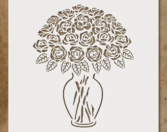 Single Rose Stencil A4 A3 Size 190 Micron Mylar Petals Reusable ...