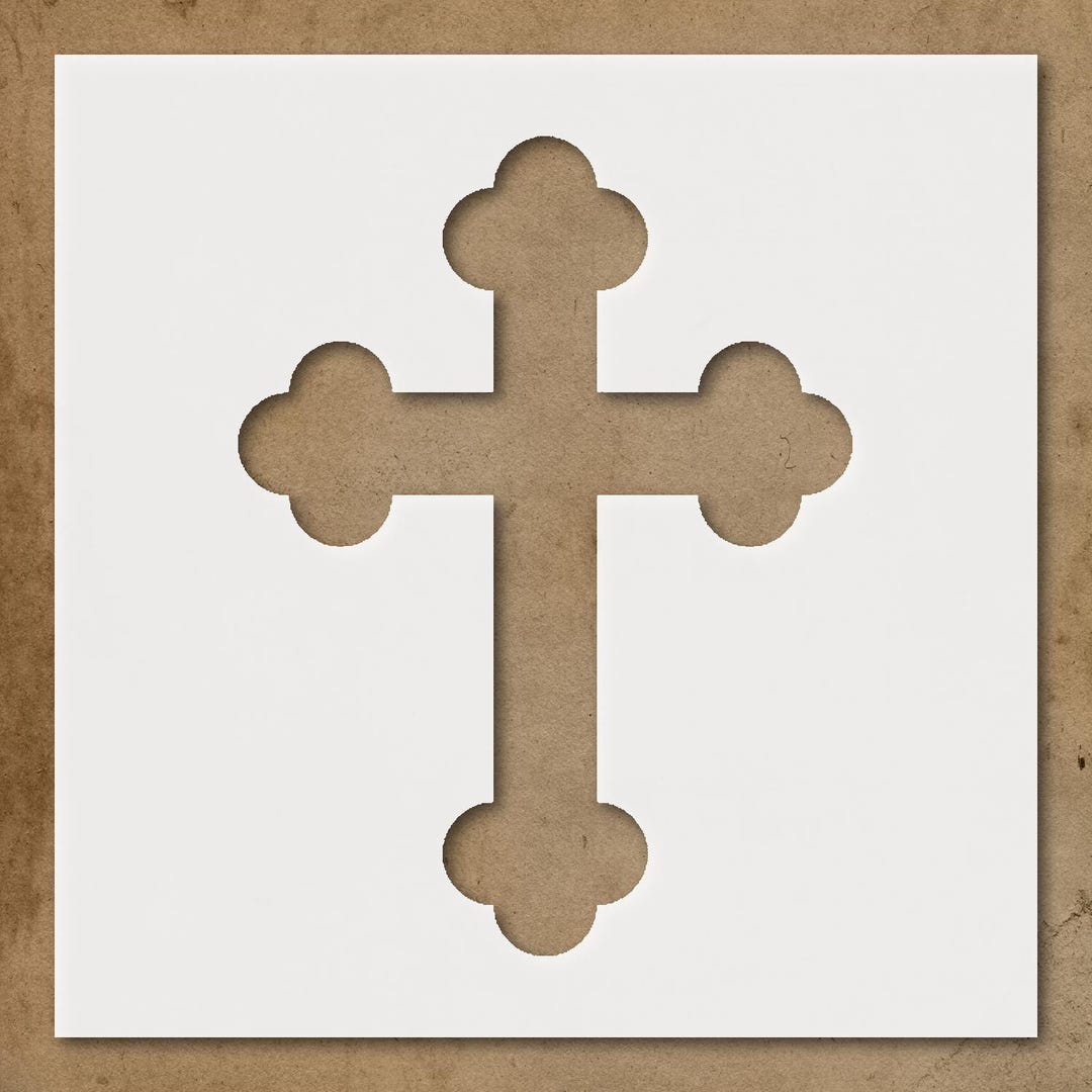 Printable Rounded Cross Pattern Simple Rounded Cross Stencil for Faith-based Crafts and Spiritual Decor ...