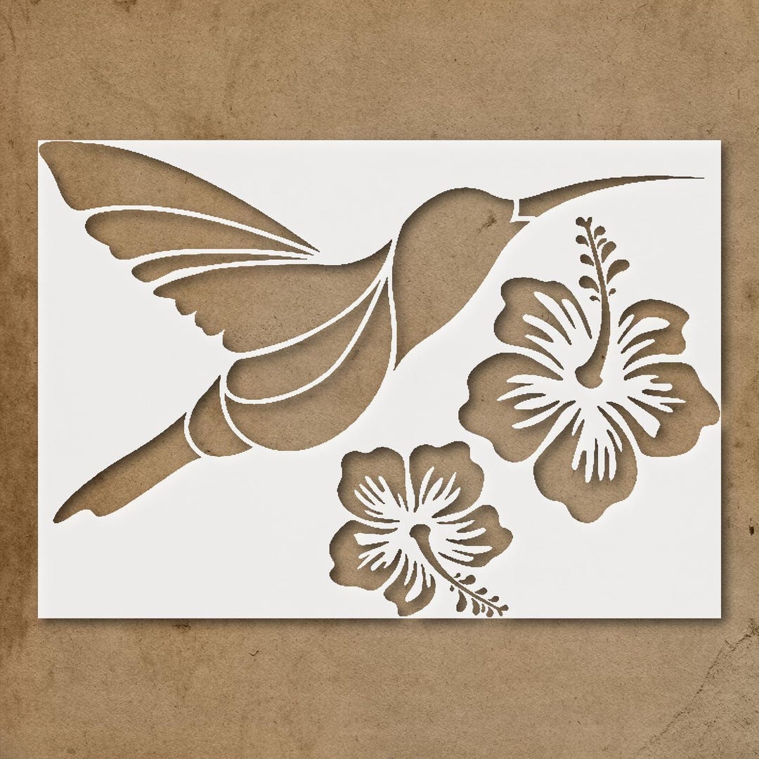 Hummingbird Art Stencil for DIY Home Decor and Craft Projects - Nature ...