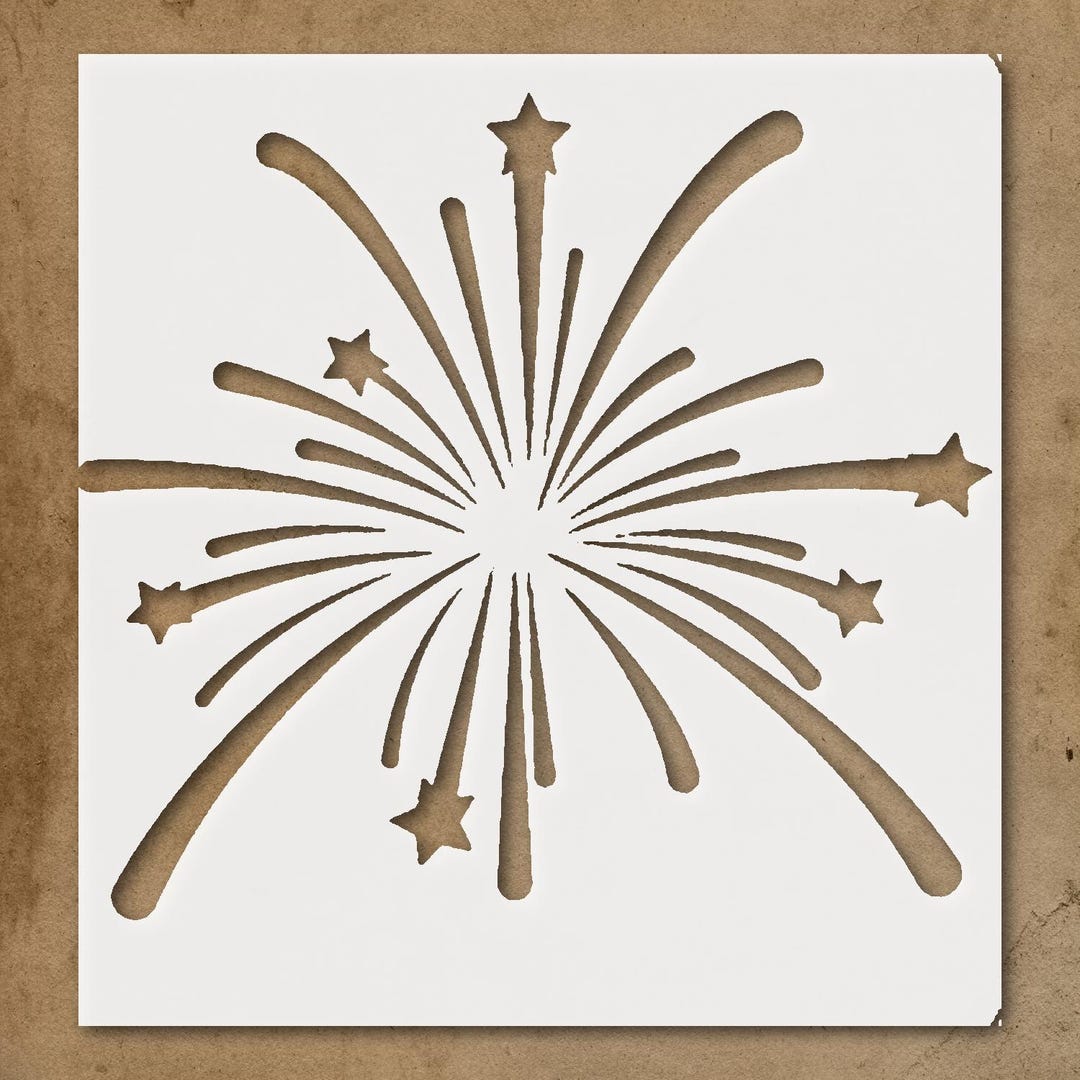 Rectangular Starburst Cut Out Starburst Pattern Stencil for Celebrations, Fireworks, and Crafting ...