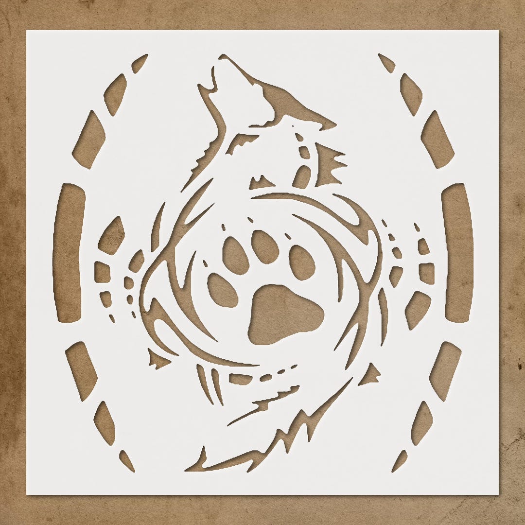 Wolves Template Howling Wolf Stencil Template Reusable Animal Decor for DIY Crafts Wall ...