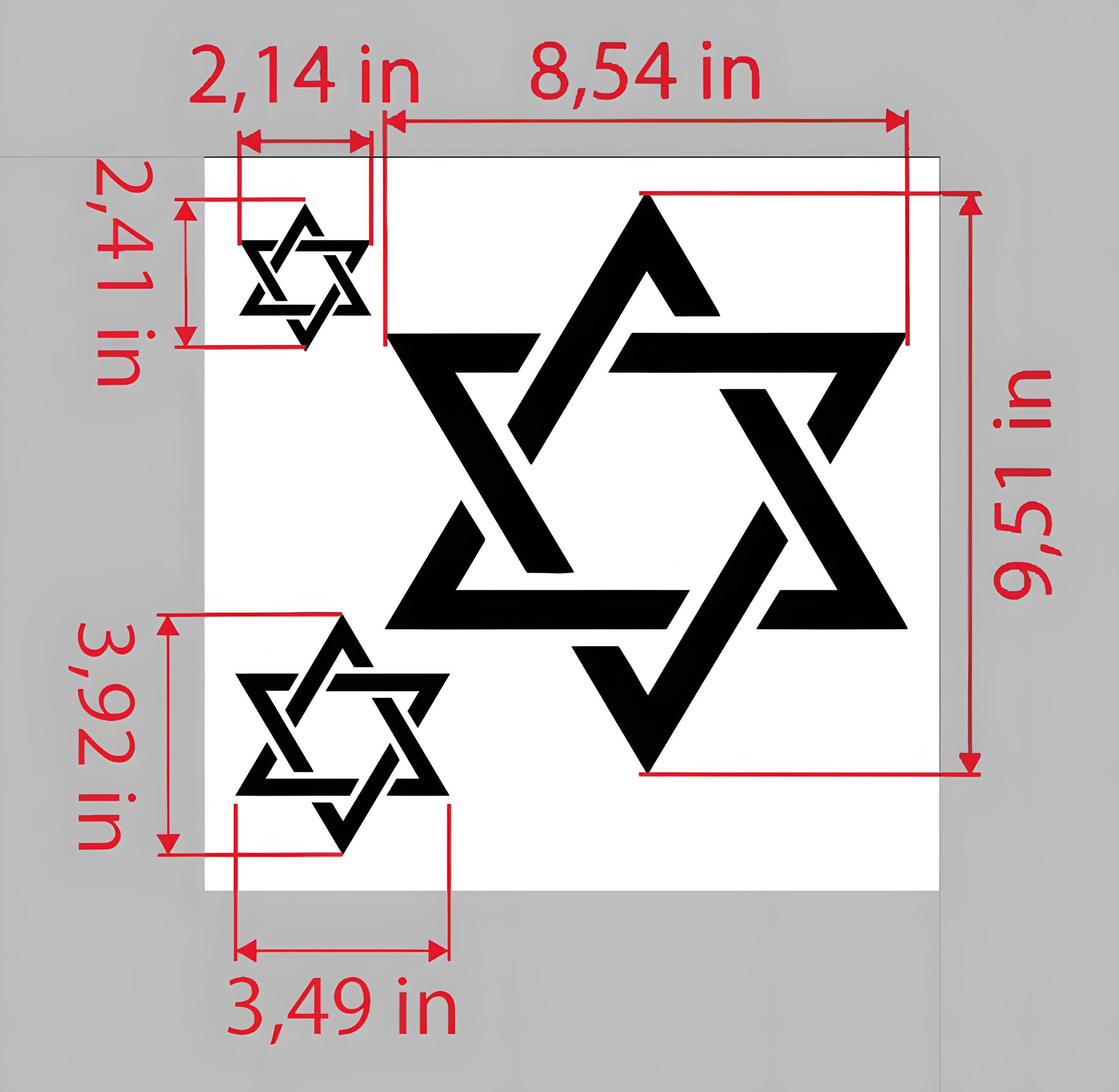 Star of David Shape Stencil Set - Two Unique Designs for Crafting - Etsy