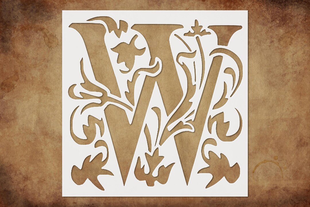Stencil Large Letter W With Patterns, Plastic Reusable 8x8 - Etsy