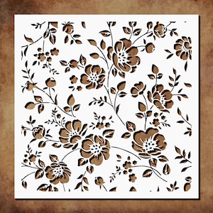 Flower Stencil Template for DIY Crafts, Wall Art, Scrapbooking, Fabric Painting, Card Making, Furniture Decoration and Floral Home Decor
