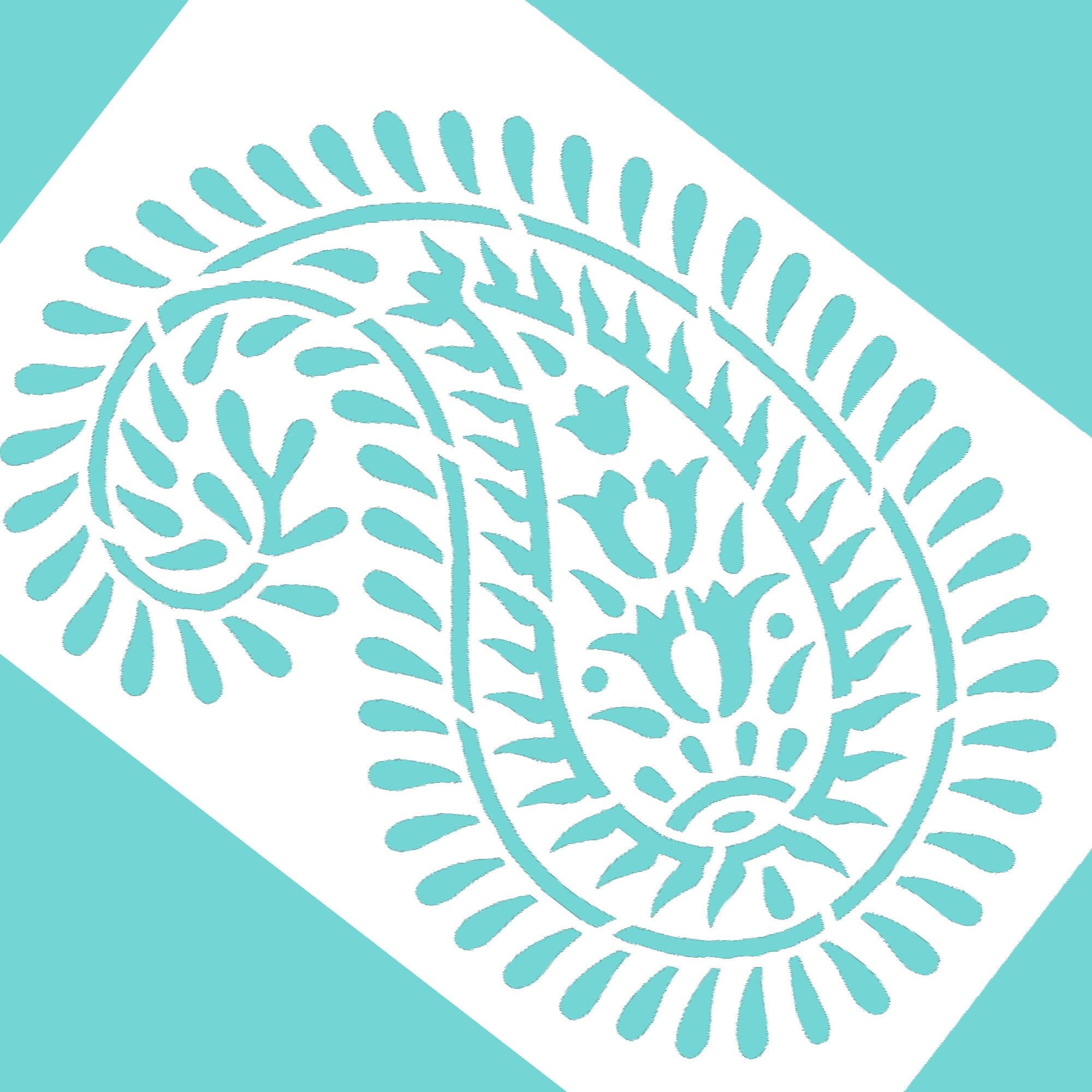 Paisley Stencil Template for DIY Crafting, Reusable Indian Boho Pattern ...