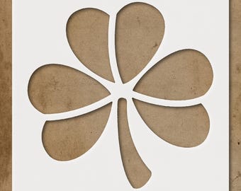 Four-Leaf Clover Stencil  Black Silhouette Design for Crafts