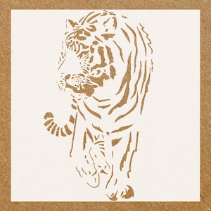 Tiger Stencil for Crafting Unique Wall Art  Home Décor  Eye-Catching Animal Design for Creative Projects