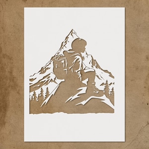 Mountain Stencil Template Reusable - Decorative Design, DIY Crafts, Wall Art