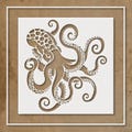Intricate Octopus Stencil Design for Marine-Themed Crafts and Decor