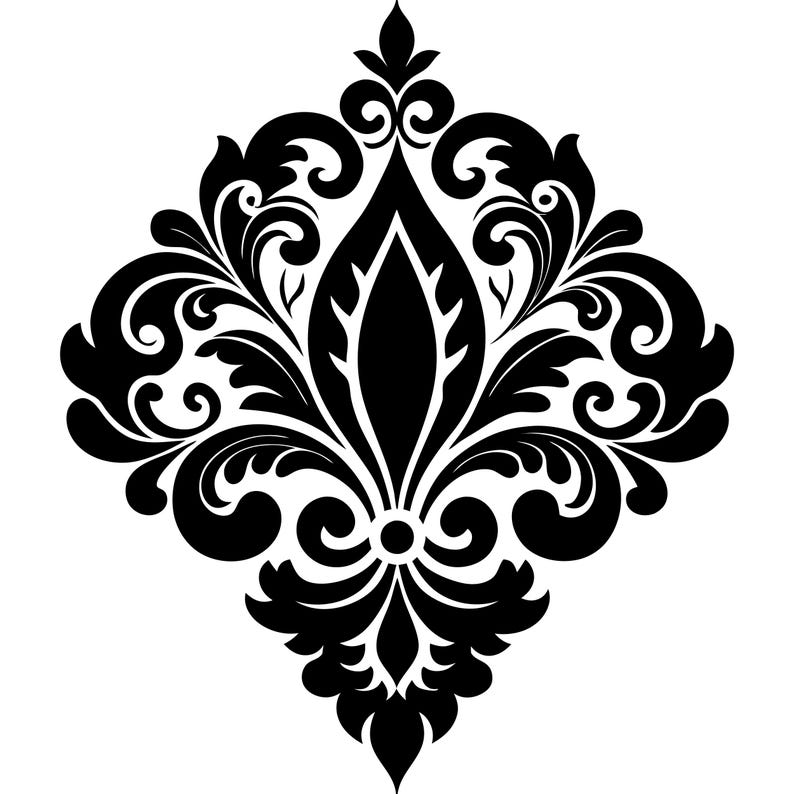 Damask Vector Stencil for Artistic Wall Design Unique Home Decor Gift ...