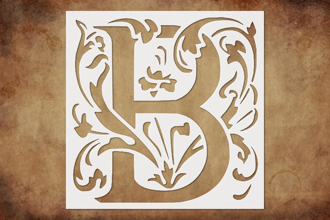 Stencil Capital Letter B With Patterns, Plastic Reusable - Etsy