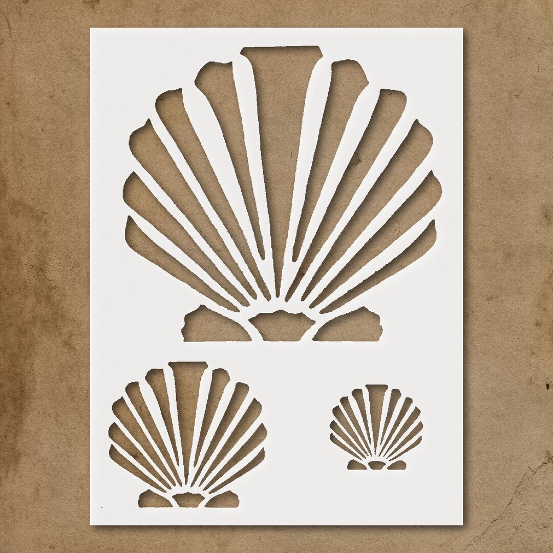 Stylized Black Shells Arra Stencil for Crafting Painting Scrapbooking ...
