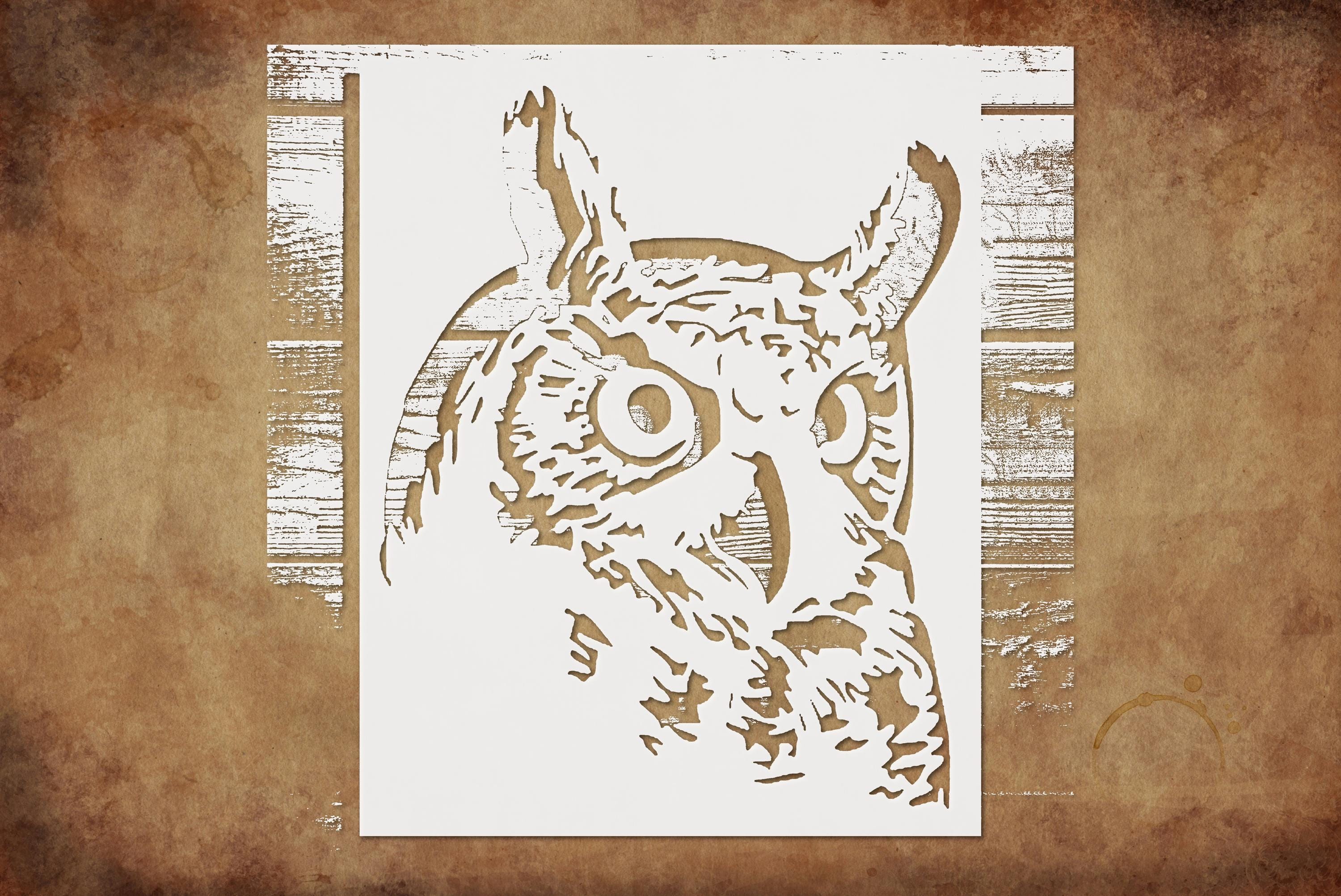 Owl Face Stencil for Painting Reusable 10 x 8  Perfect for DIY Crafts  Home Decor