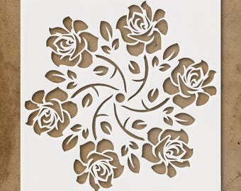 Floral Rose Stencil for Home Decor and Craft Projects