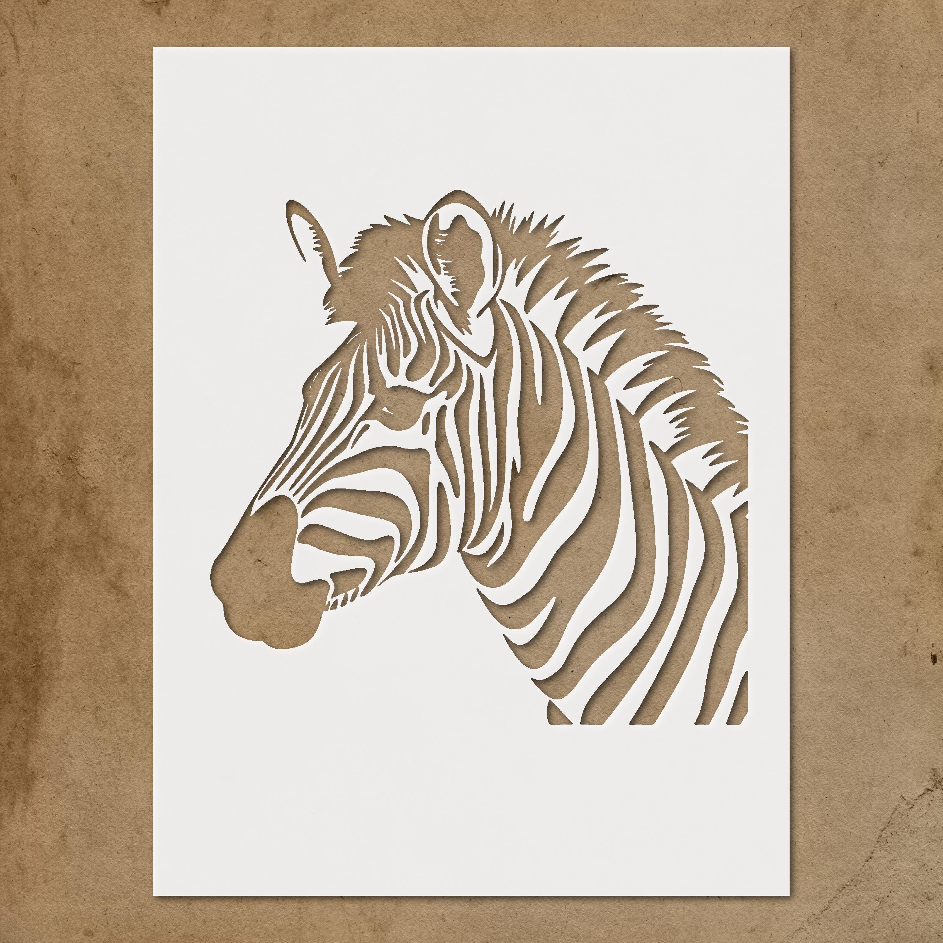Zebra Stencil Template Reusable - Animal Print Design for Wall Art, DIY ...