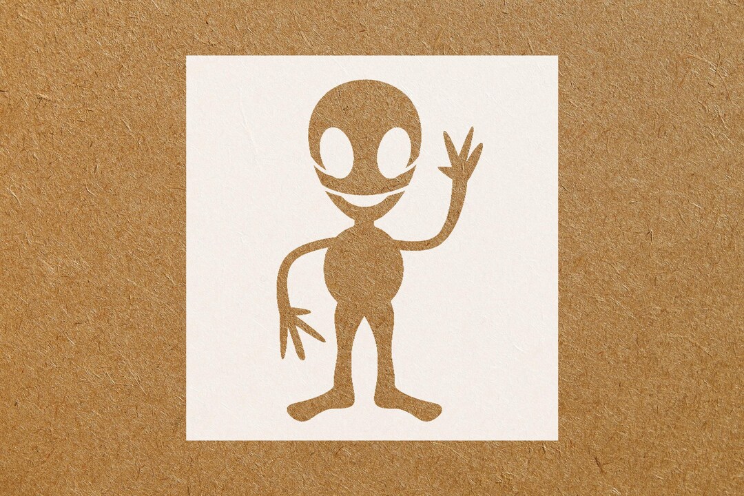 Alien Stencil for Sci Fi Wall Art, Space Theme Crafts, Halloween ...