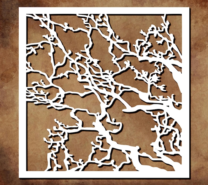 Abstract Branching Structures Stencil for Art, Crafting, and Home Decor ...