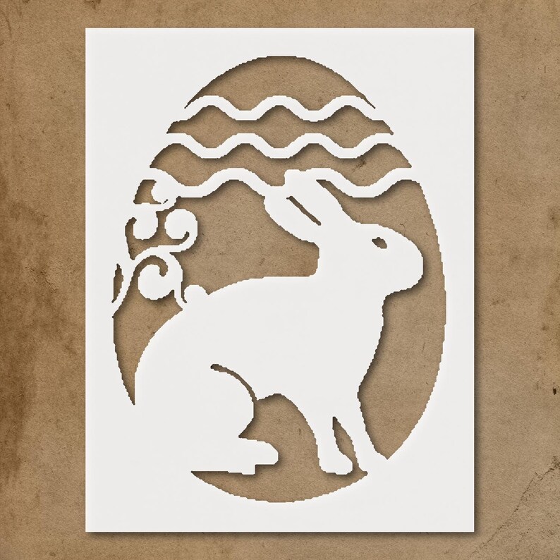 Stylized Rabbit Ova Stencil Art for Home Decor - Etsy