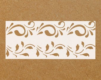 Floral Border Stencil Template for DIY Crafts, Elegant Wall Painting, Furniture Makeovers, Scrapbooking, Home Decor and Artistic Projects