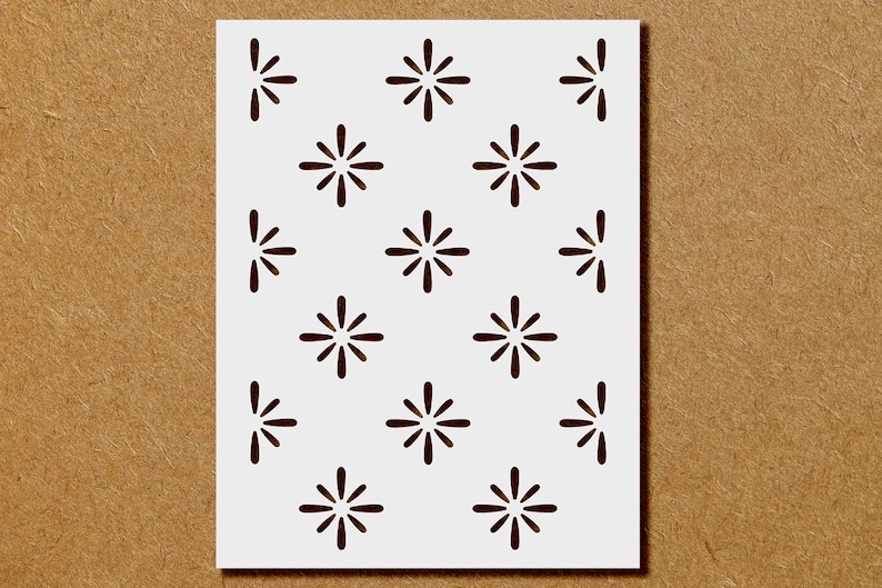 Rectangular Starburst Cut Out Starburst Painting Stencil Geometric Wall Pattern for Scandinavian ...